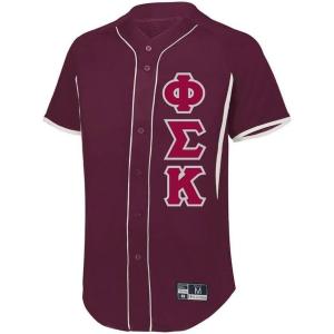 Phi Sigma Kappa Lettered Baseball Jersey(Maroon/White)