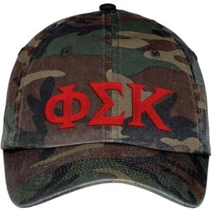 Phi Sigma Kappa Lettered Camouflage Hat Military Camo