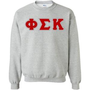 Phi Sigma Kappa Lettered Crewneck(Sports Grey)