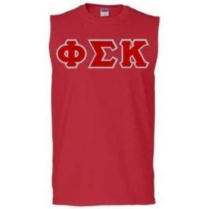 Phi Sigma Kappa Lettered Sleeveless Tee(Red)