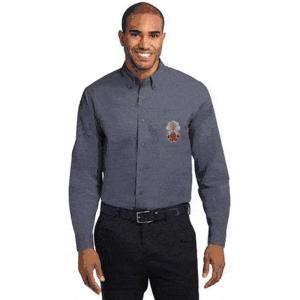 Phi Sigma Kappa Long Sleeve Oxford(Steel Grey/Light Stone)