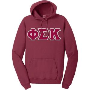 Phi Sigma Kappa Pigment-Dyed Lettered Hooded Sweatshirt(Merlot)