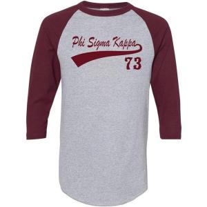 Phi Sigma Kappa Tail Year Raglan(Grey W/Maroon)