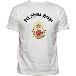 Phi Sigma Kappa Vintage Crest T-Shirt(White)