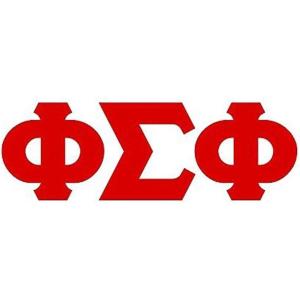 Phi Sigma Phi Big Greek Letter Window Sticker Decal 4 Inches Red(Red)