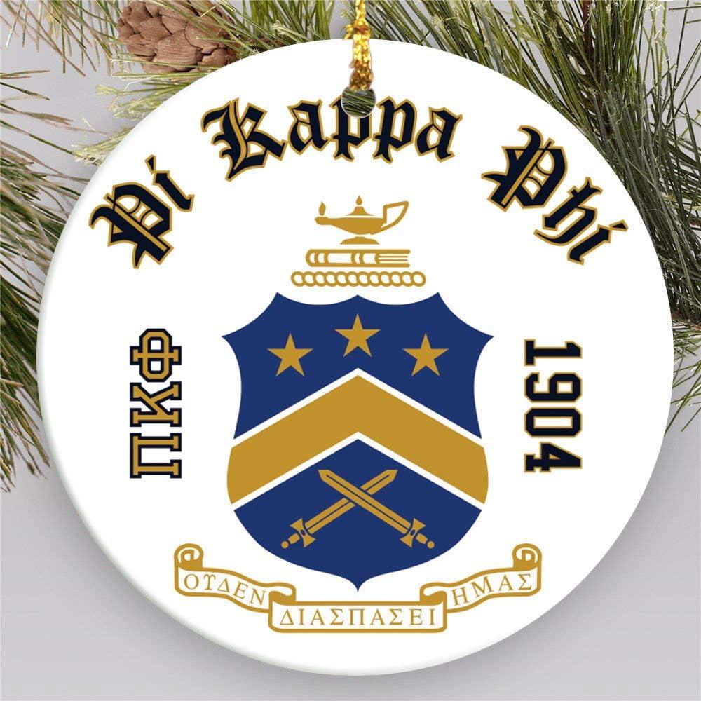imagePi Kappa Phi PI PHI Round Christmas Shield Ornament