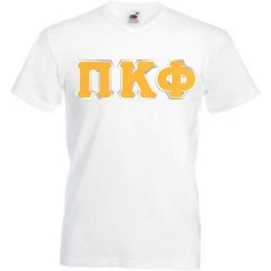 imageGreekgear Pi Kappa Phi PI PHI Lettered VNeck TShirtWhite