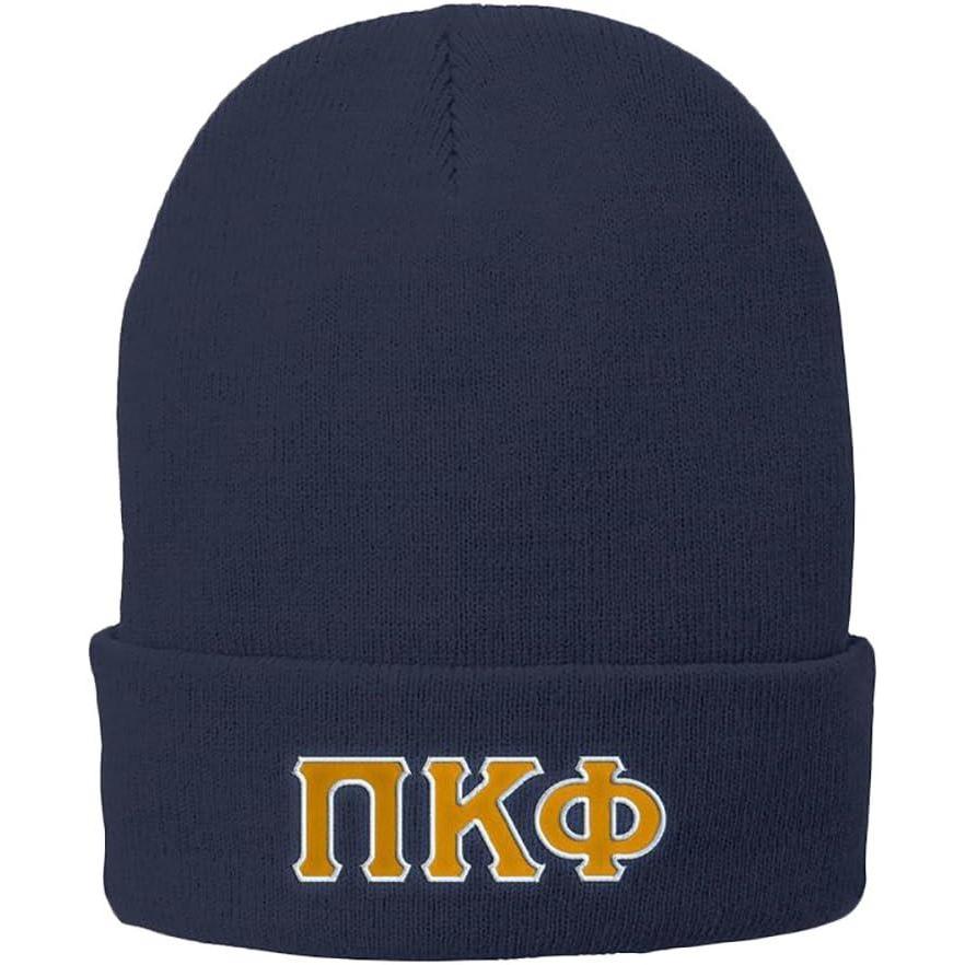 imagePI Kappa Phi PI Phi Big Greek Lettered Knit CapNavy Blue