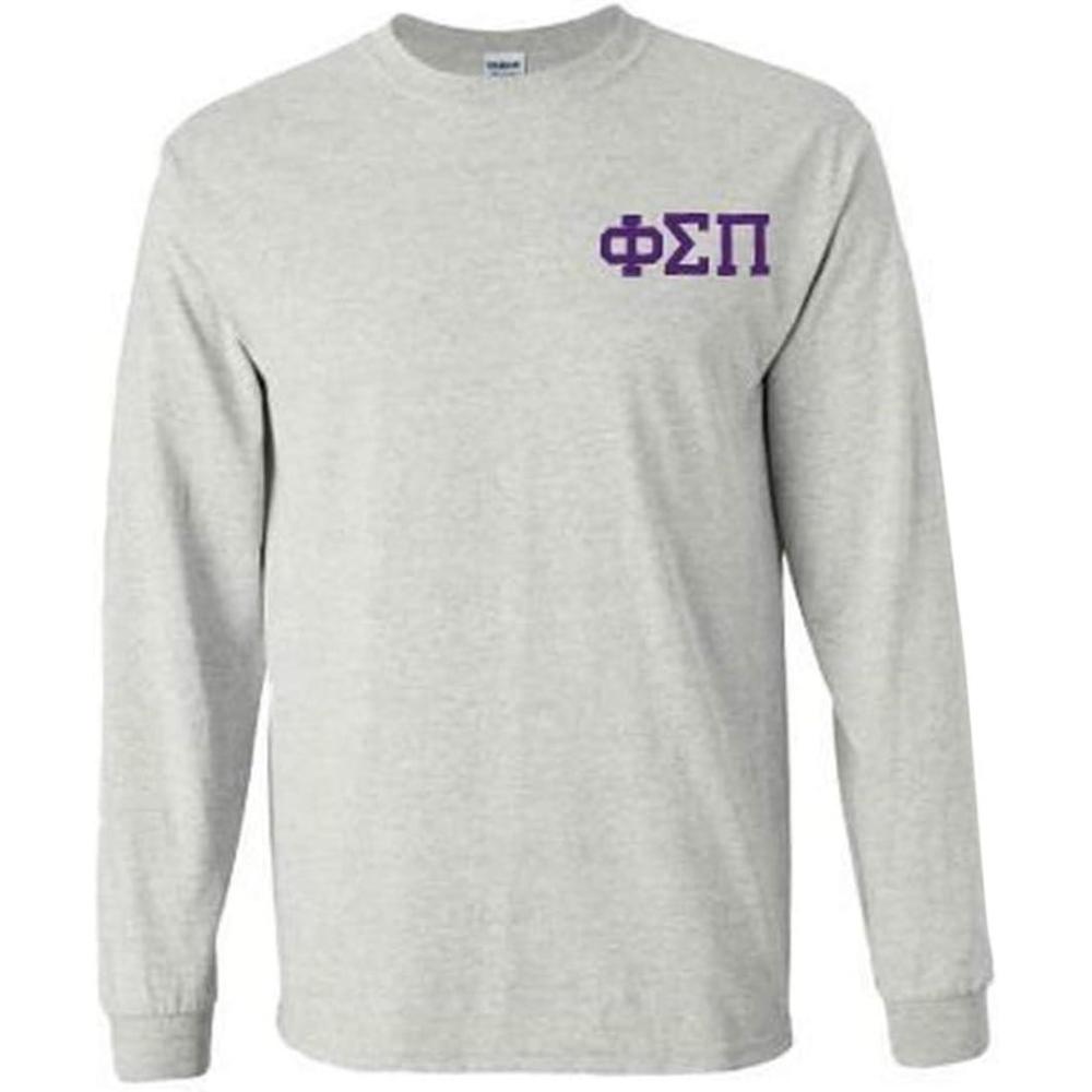 imagePhi Sigma Pi World Famous Crest Long Sleeve TShirtLight Grey