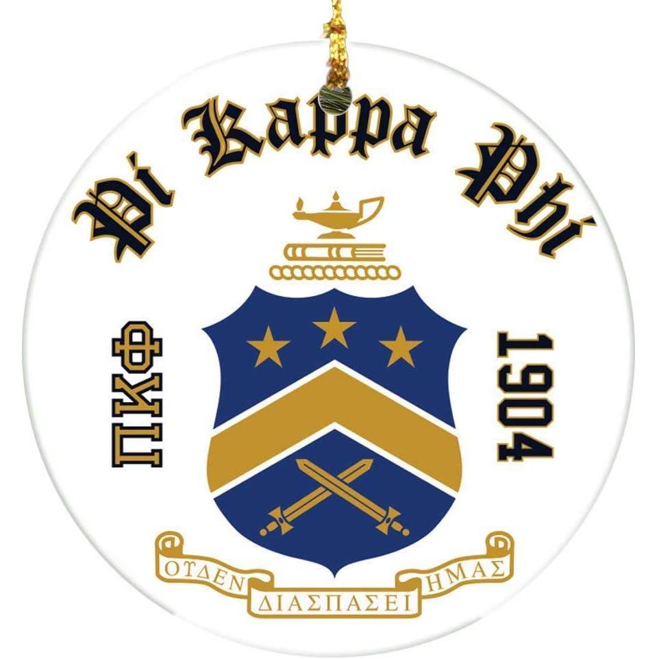 imagePi Kappa Phi PI PHI Round Christmas Shield Ornament