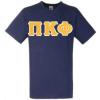 Greekgear Pi Kappa Phi PI PHI Lettered V-Neck T-Shirt(Navy Blue)