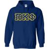 PI Kappa Phi PI Phi Fraternity Crest Twill Letter Hooded Sweatshirt(Navy Blue)