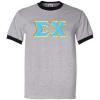 Sigma Chi Lettered Ringer Shirts(Athletic Heather/Black)