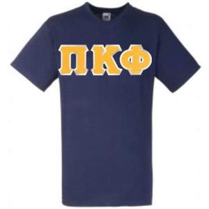 Greekgear Pi Kappa Phi PI PHI Lettered V-Neck T-Shirt(Navy Blue)