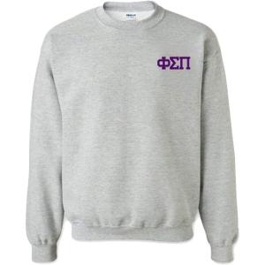 Phi Sigma Pi Lettered World Famous Greek Crewneck(Light Grey)