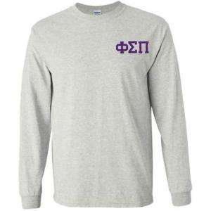 Phi Sigma Pi World Famous Crest Long Sleeve T-Shirt(Light Grey)