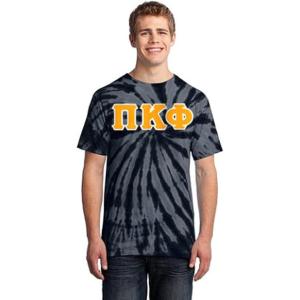 Pi Kappa Phi Essential Tie-Dye Lettered Tee(Black)