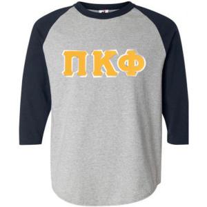 Pi Kappa Phi Lettered Raglan T-Shirt(Grey W/Navy)