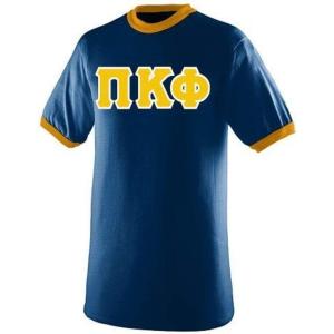 Pi Kappa Phi Lettered Ringer Shirt(Royal Blue/Gold)