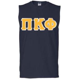 Pi Kappa Phi Lettered Sleeveless Tee(Navy Blue)