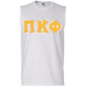 Pi Kappa Phi Lettered Sleeveless Tee(White)