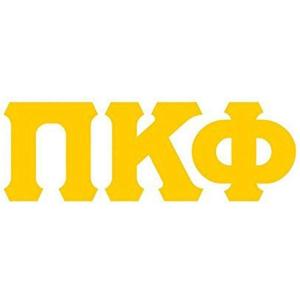 Pi Kappa Phi PI PHI Big Greek Letter Window Sticker Decal 4 Inches Athletic Gold(Athletic Gold)