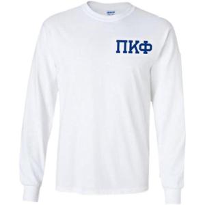Pi Kappa Phi PI PHI Flag Long Sleeve T-Shirt(White)