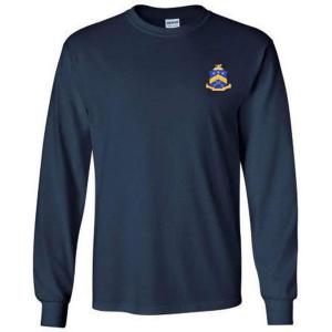 Pi Kappa Phi PI PHI Fraternity Crest Longsleeve Tee(Navy Blue)