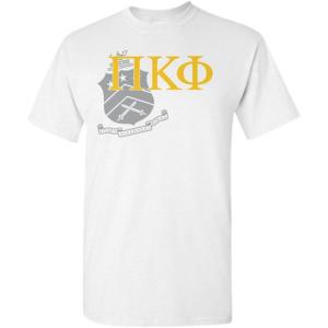 Pi Kappa Phi PI PHI Greek Crest T-Shirt(Light Grey)