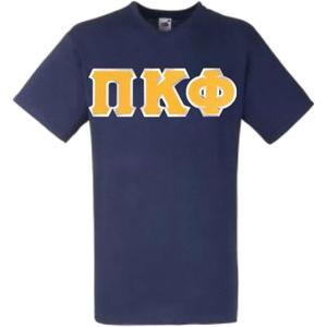 Pi Kappa Phi PI PHI Lettered V-Neck T-Shirt(Navy Blue)