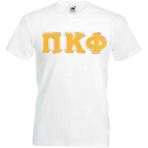 Pi Kappa Phi PI PHI Lettered V-Neck T-Shirt(White)