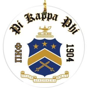 Pi Kappa Phi PI PHI Round Christmas Shield Ornament