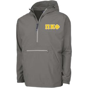 Pi Kappa Phi PI Phi Tackle Twill Lettered Pack N Go Pullover(Grey)