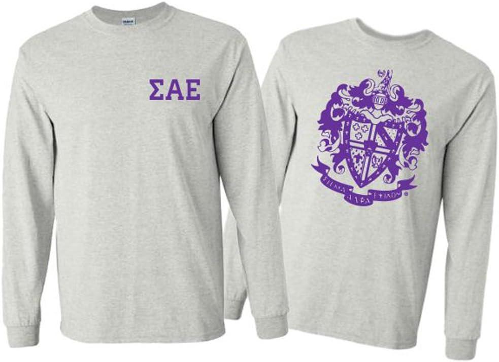 imageSigma Alpha Epsilon SAE World Famous Crest Long Sleeve TShirtLight Grey