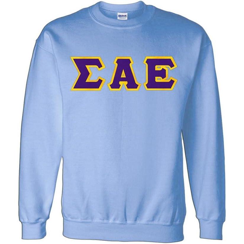 imageGreekgear Sigma Alpha Epsilon Lettered CrewneckLight Blue