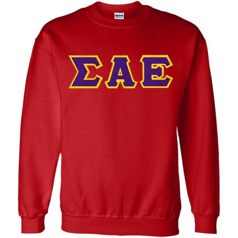imageGreekgear Sigma Alpha Epsilon Lettered CrewneckRed