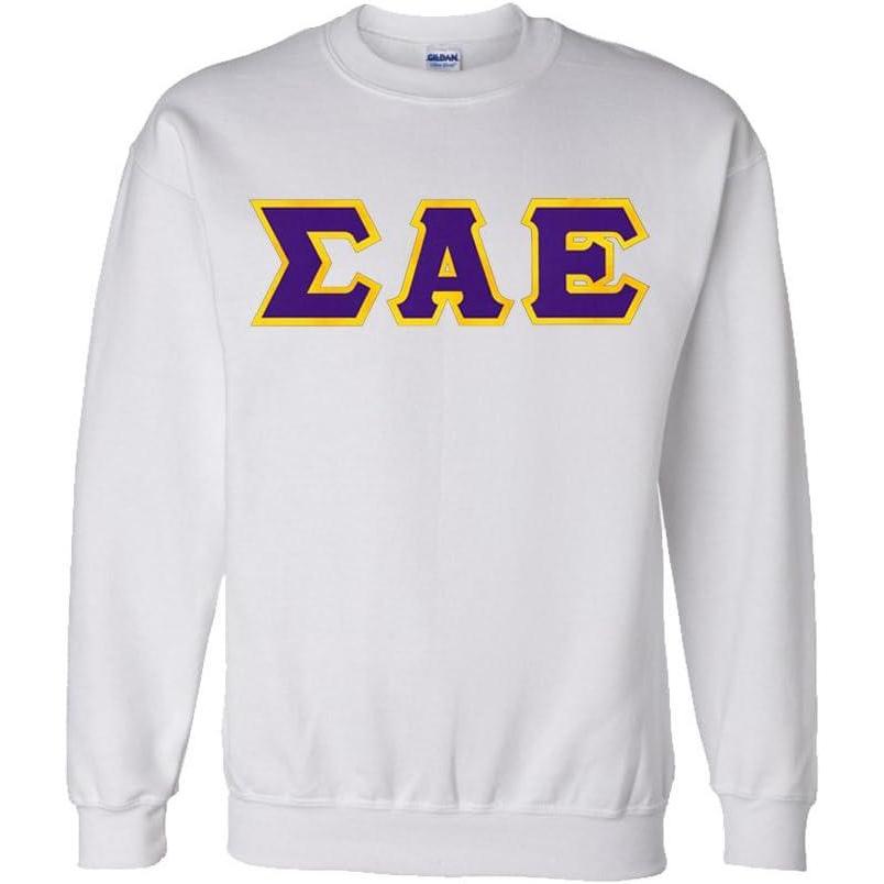 imageGreekgear Sigma Alpha Epsilon Lettered CrewneckWhite