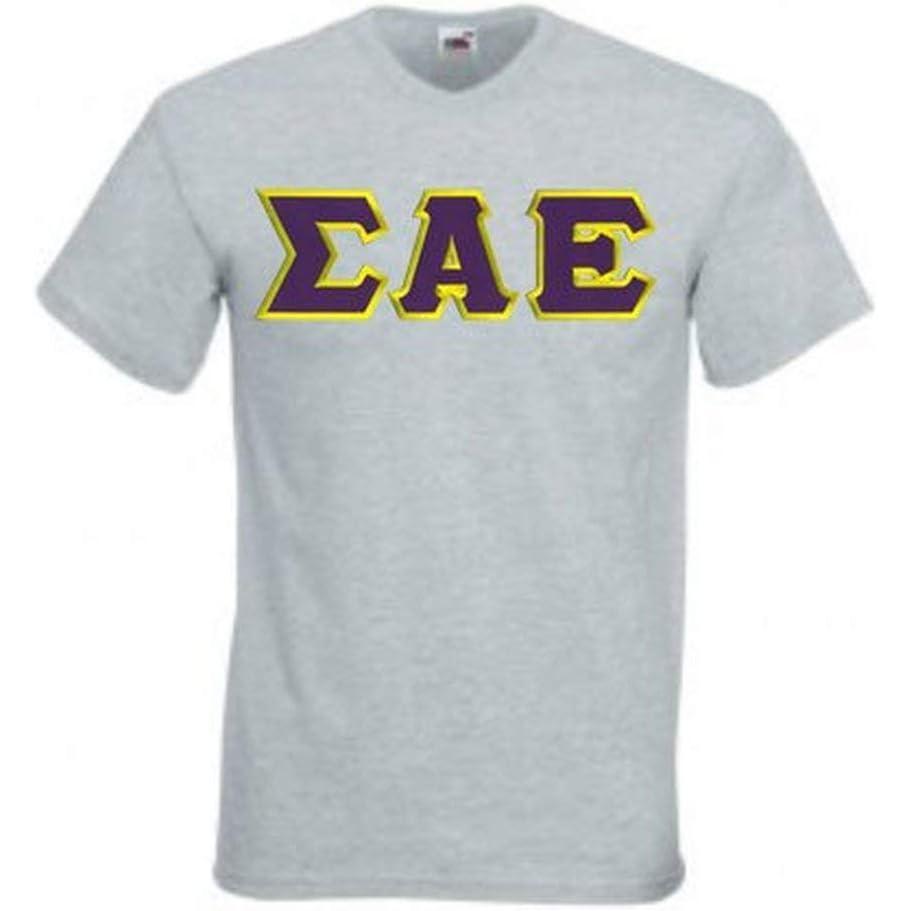 imageGreekgear Sigma Alpha Epsilon SAE Lettered VNeck TShirtSports Grey