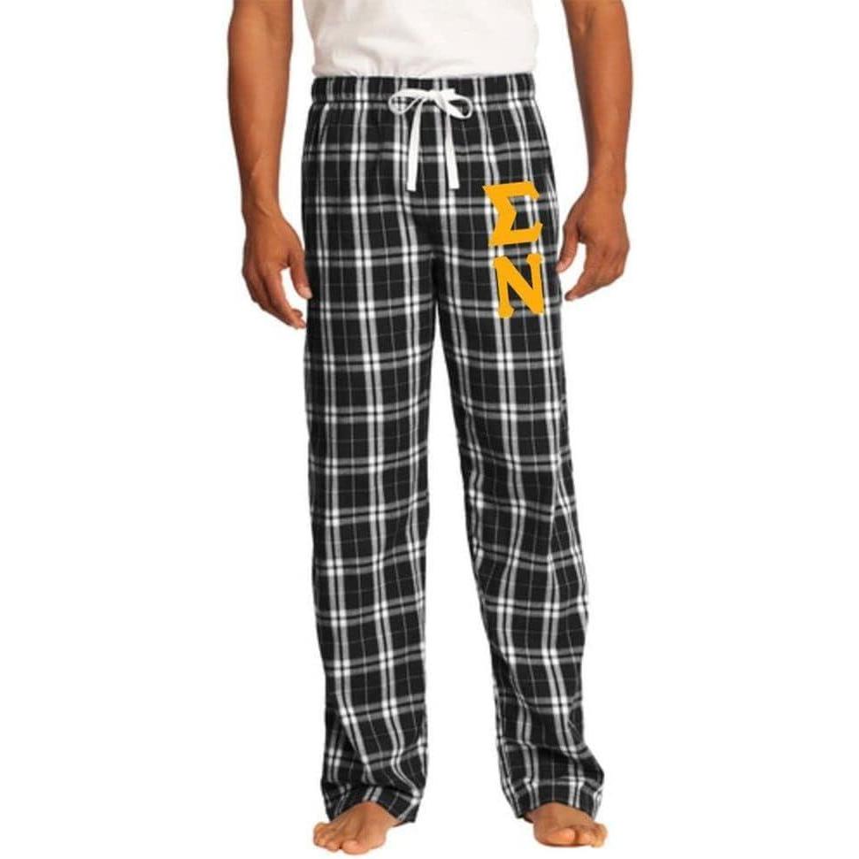 imageGreekgear Sigma Nu Flannel Plaid Pant PJsBlack