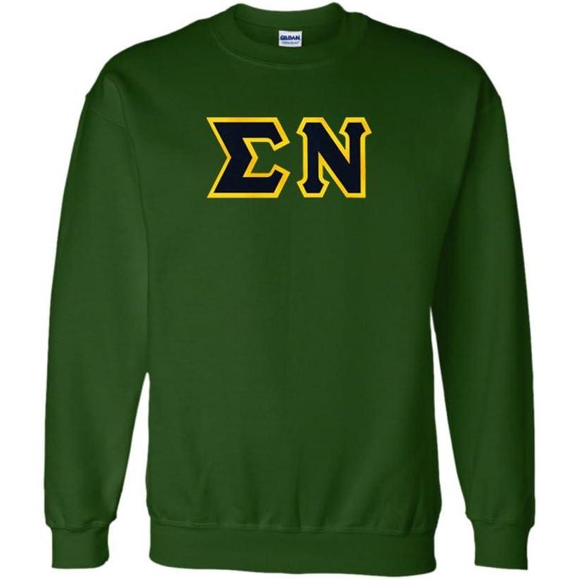 imageGreekgear Sigma Nu Lettered CrewneckForest Green