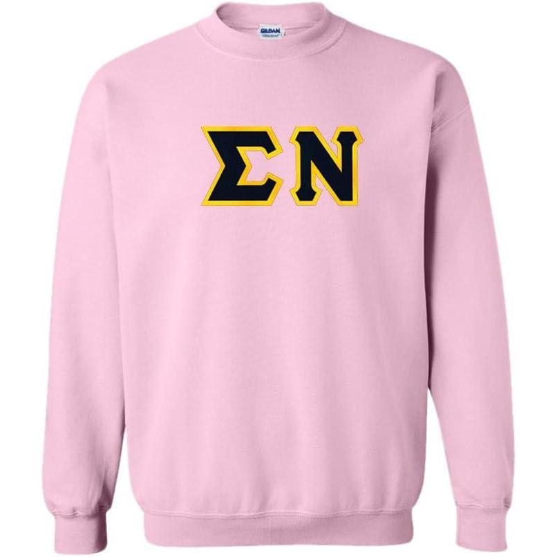 imageGreekgear Sigma Nu Lettered CrewneckLight Pink