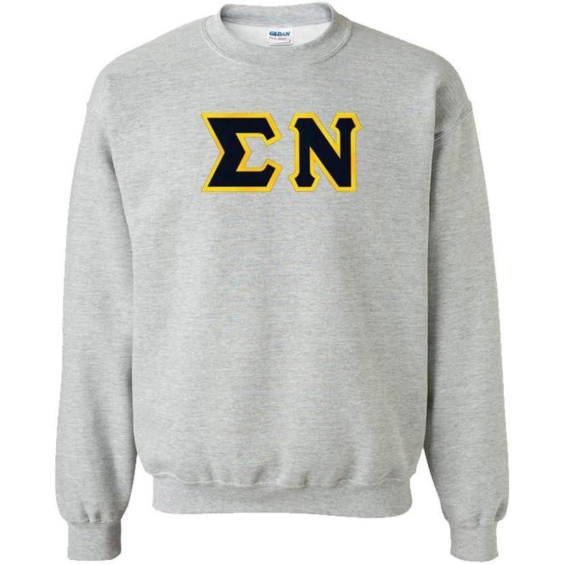 imageGreekgear Sigma Nu Lettered CrewneckSports Grey