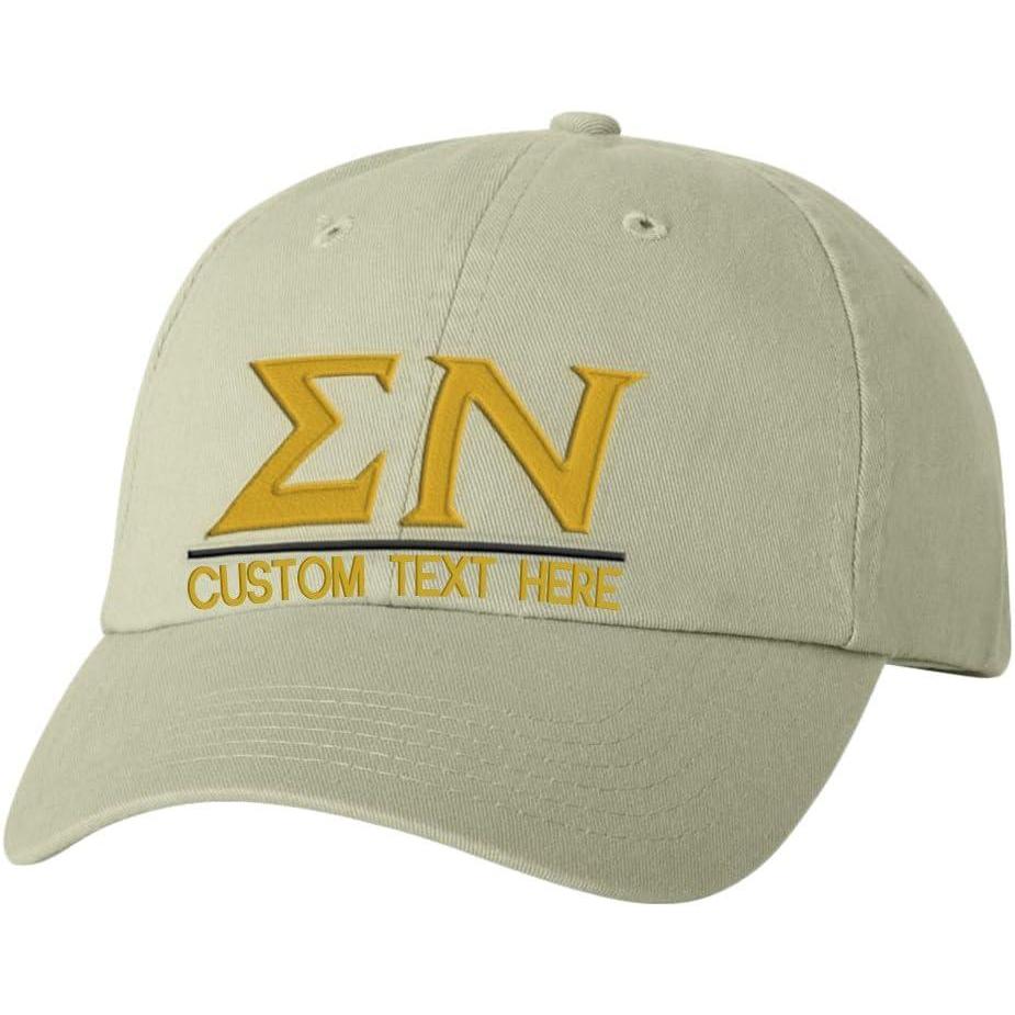imagePersonalized Sigma Nu Greek Line HatTan