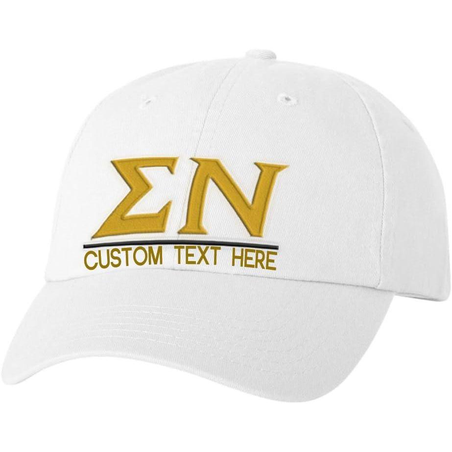 imagePersonalized Sigma Nu Greek Line HatWhite
