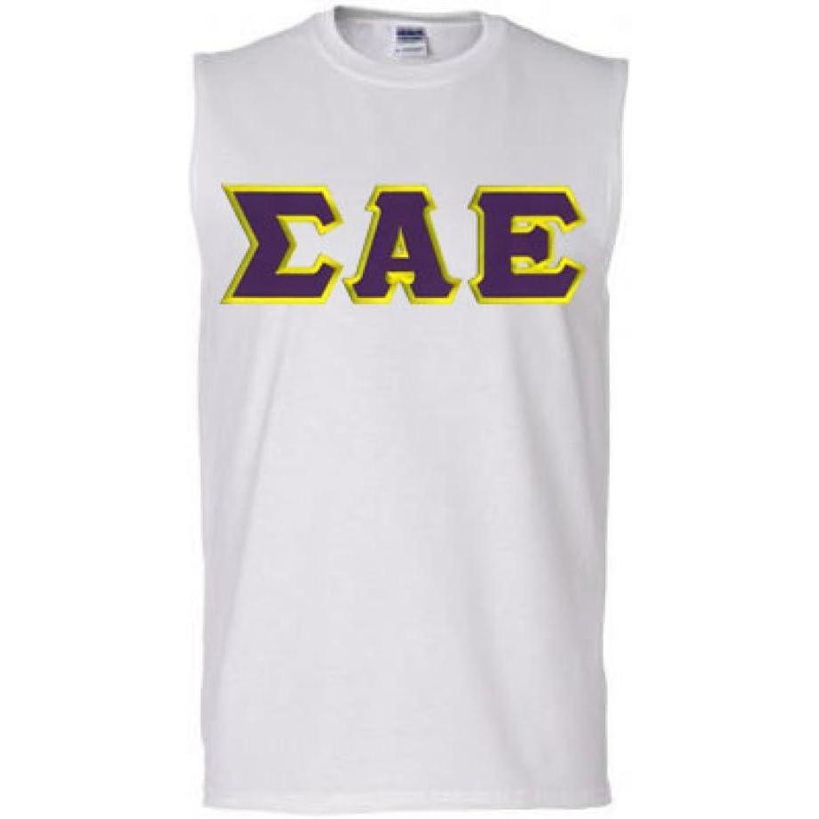imageSigma Alpha Epsilon Lettered Sleeveless TeeWhite