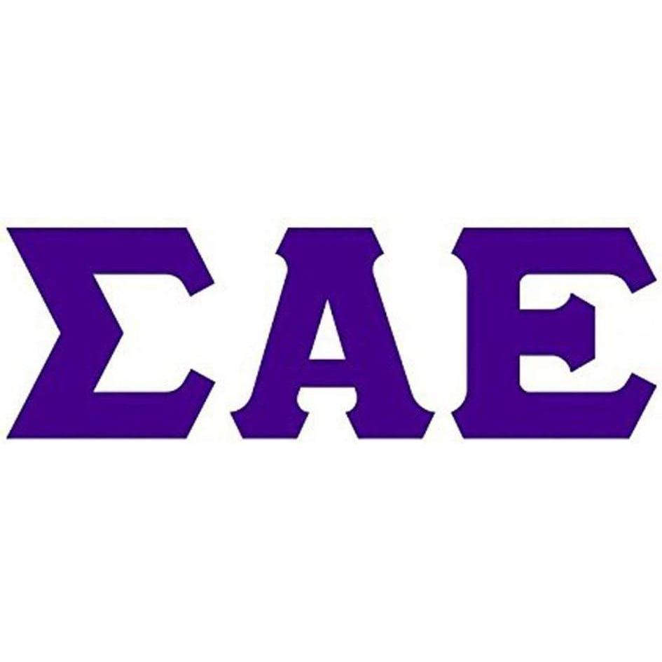 imageSigma Alpha Epsilon SAE Big Greek Letter Window Sticker Decal 4 Inches PurplePurple