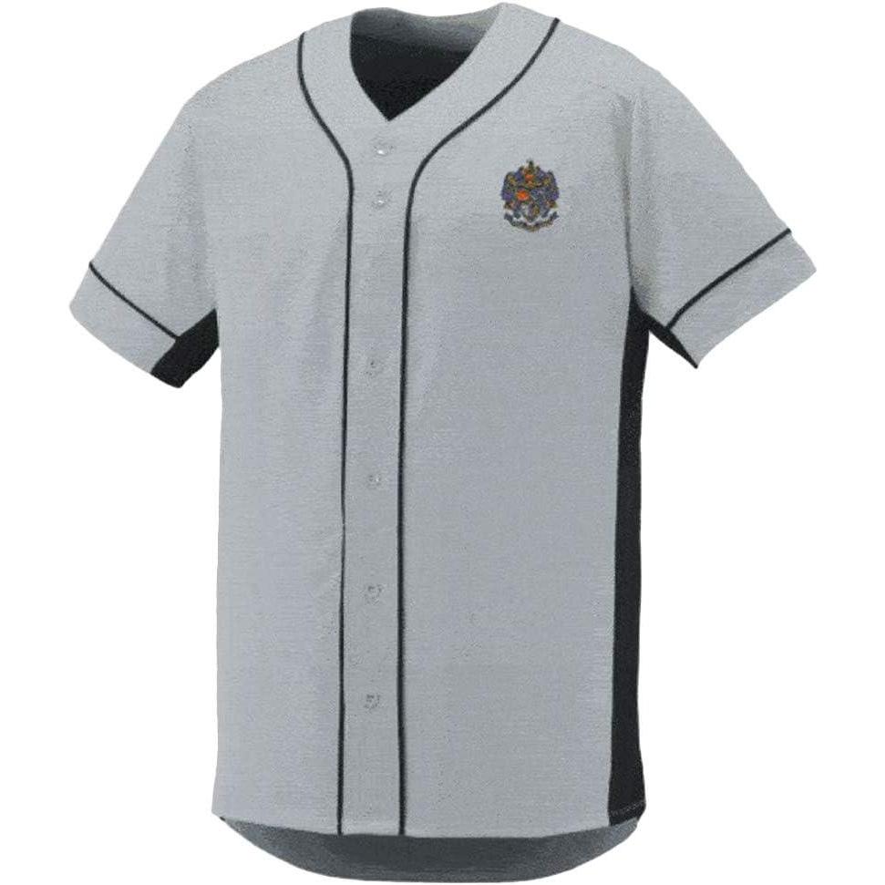 imageSigma Alpha Epsilon SAE Fraternity Crest Slugger Baseball JerseySilverBlack