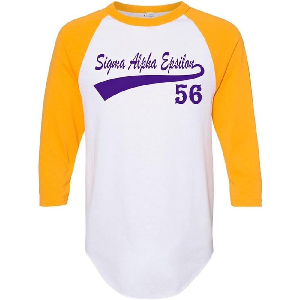 imageSigma Alpha Epsilon SAE Tail Year RaglanWhite WGold