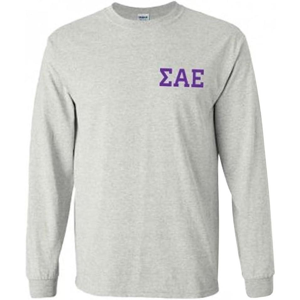 imageSigma Alpha Epsilon SAE World Famous Crest Long Sleeve TShirtLight Grey
