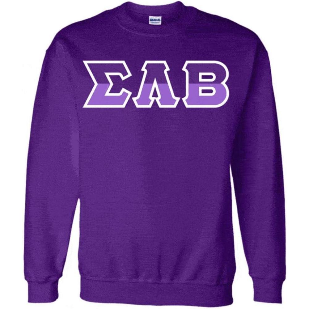 imageSigma Lambda Beta Two Tone Greek Lettered Crewneck SweatshirtPurple